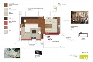 ukázka z návrhu interiéru bytu